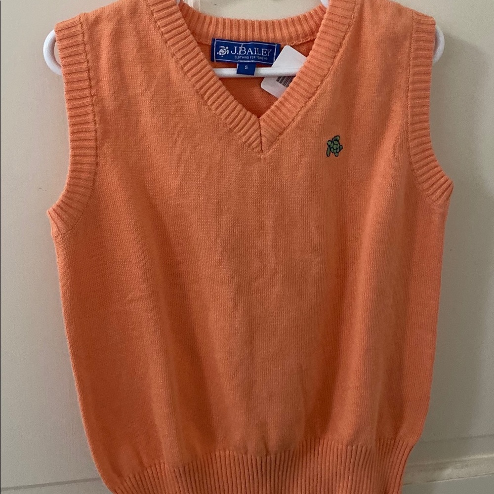 J. Bailey orange sea turtle sweater vest size 5t